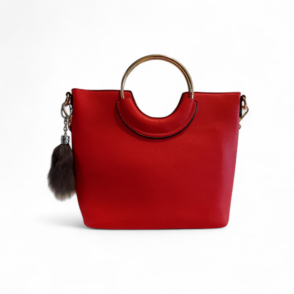 Cartera de cuero Roja — Con detalles