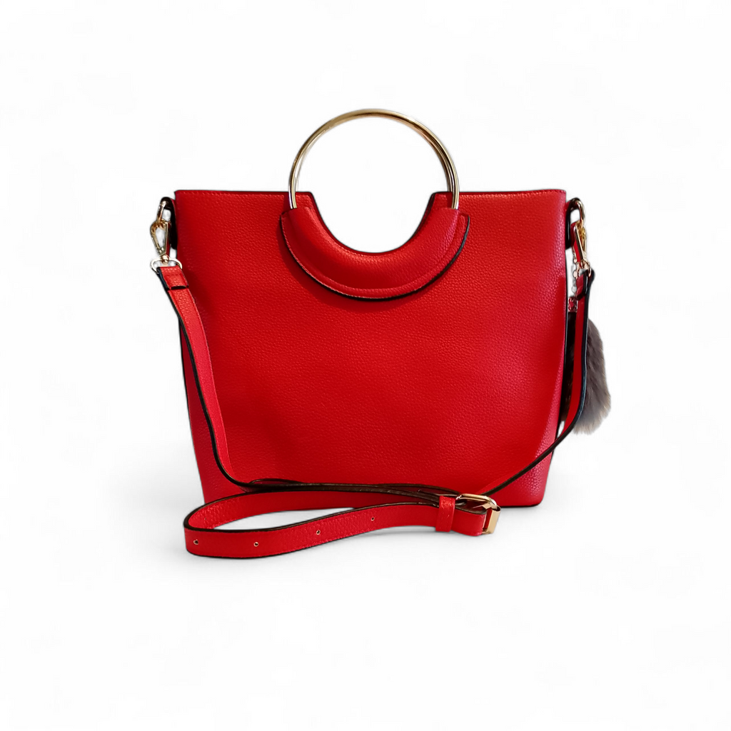 Cartera de cuero Roja — Con detalles